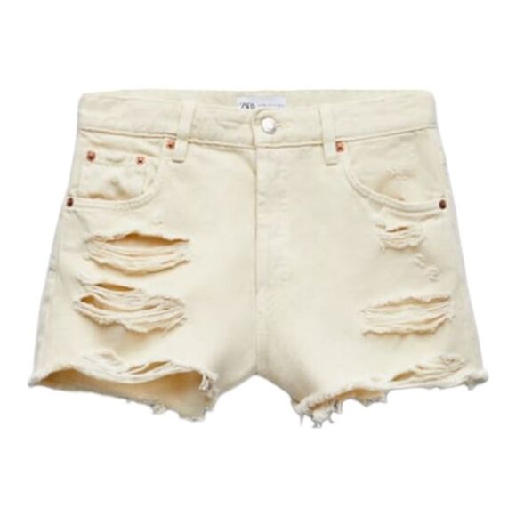 ZARA | Ecru | STRAIGHT CUT SHORTS - Picture 2 of 11